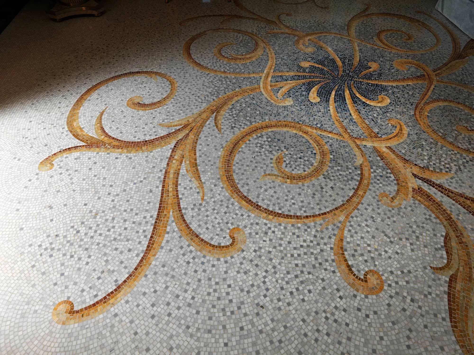 Bespoke luxury mosaic surface handcrafted in Italy